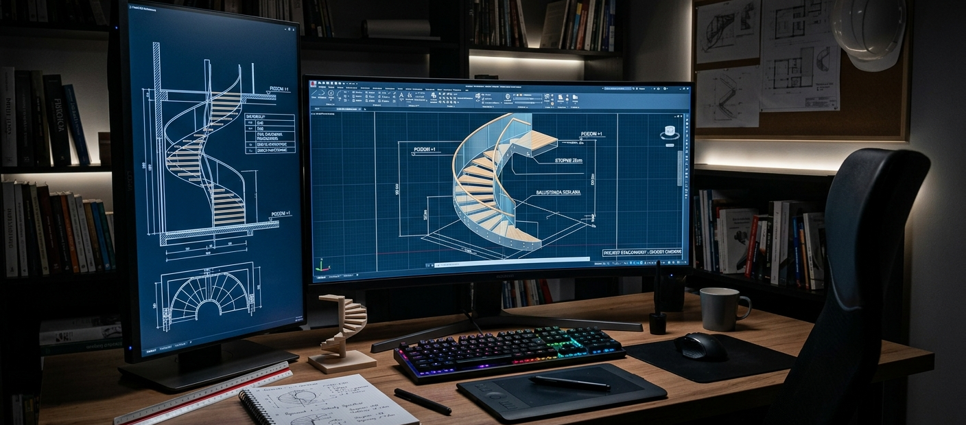 Wizualizacje 3D schodów